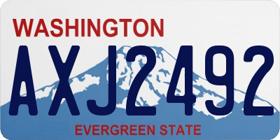 WA license plate AXJ2492