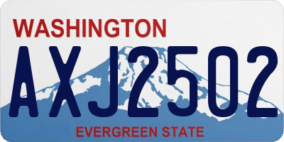 WA license plate AXJ2502