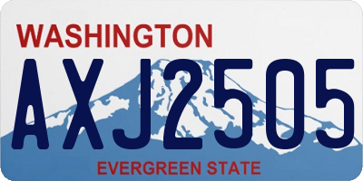 WA license plate AXJ2505