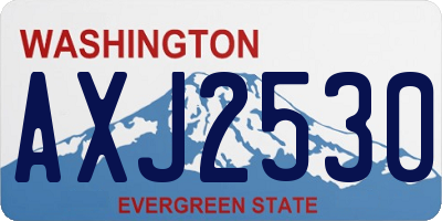 WA license plate AXJ2530