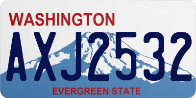 WA license plate AXJ2532