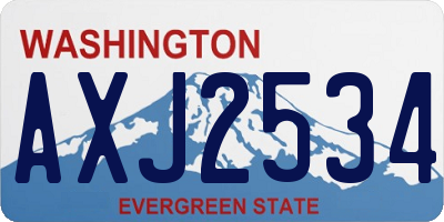 WA license plate AXJ2534