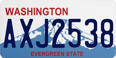 WA license plate AXJ2538
