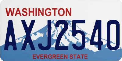 WA license plate AXJ2540