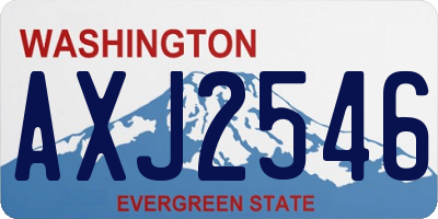 WA license plate AXJ2546