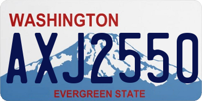 WA license plate AXJ2550