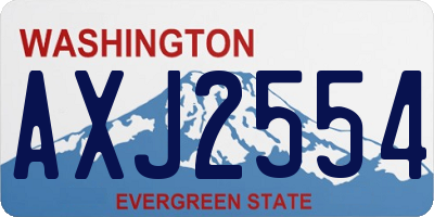 WA license plate AXJ2554