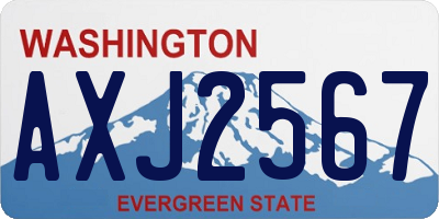WA license plate AXJ2567