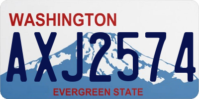 WA license plate AXJ2574