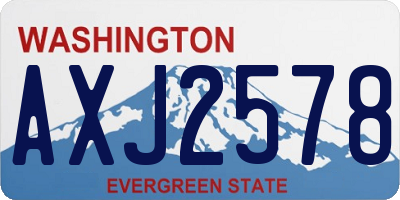WA license plate AXJ2578