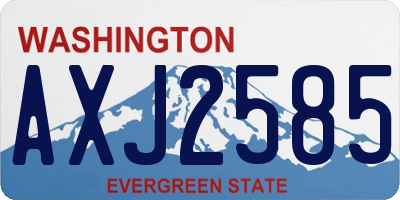 WA license plate AXJ2585