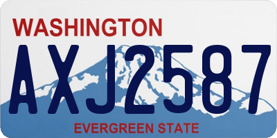 WA license plate AXJ2587
