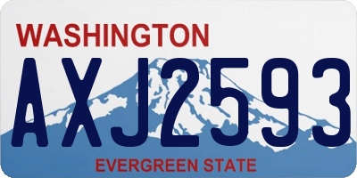 WA license plate AXJ2593