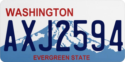 WA license plate AXJ2594