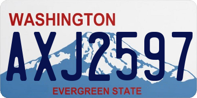WA license plate AXJ2597