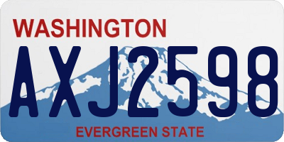 WA license plate AXJ2598