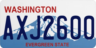 WA license plate AXJ2600