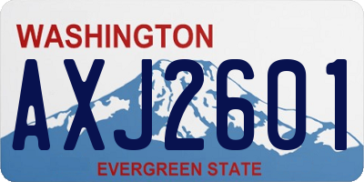 WA license plate AXJ2601