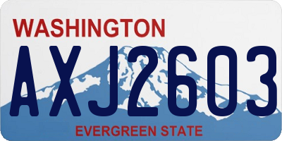 WA license plate AXJ2603