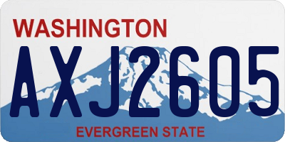 WA license plate AXJ2605