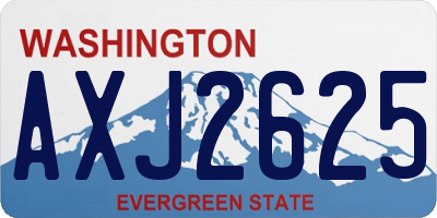 WA license plate AXJ2625