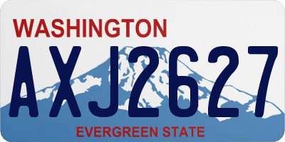 WA license plate AXJ2627
