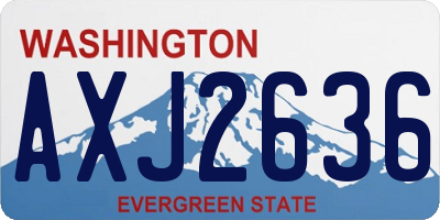 WA license plate AXJ2636