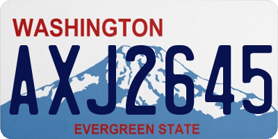 WA license plate AXJ2645
