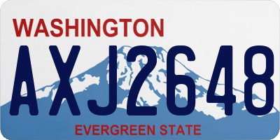 WA license plate AXJ2648