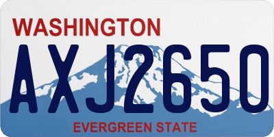 WA license plate AXJ2650