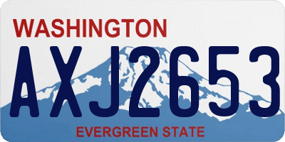 WA license plate AXJ2653