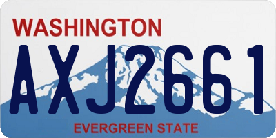 WA license plate AXJ2661