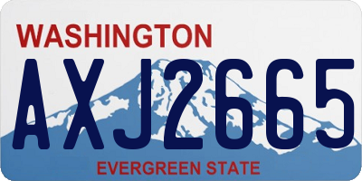 WA license plate AXJ2665