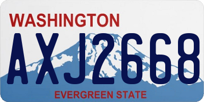 WA license plate AXJ2668