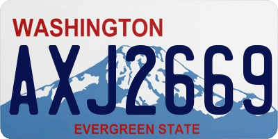 WA license plate AXJ2669