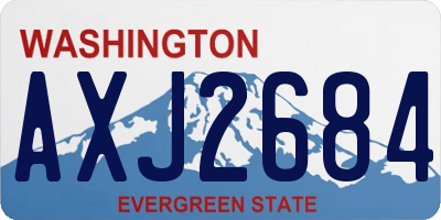 WA license plate AXJ2684