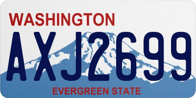 WA license plate AXJ2699