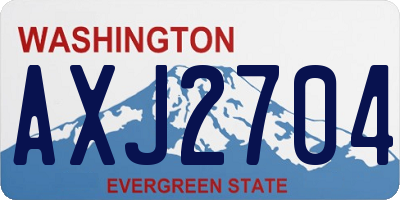 WA license plate AXJ2704
