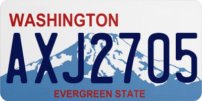 WA license plate AXJ2705