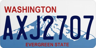WA license plate AXJ2707
