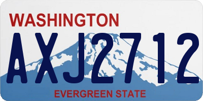 WA license plate AXJ2712