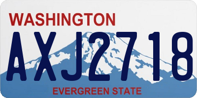 WA license plate AXJ2718