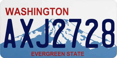 WA license plate AXJ2728