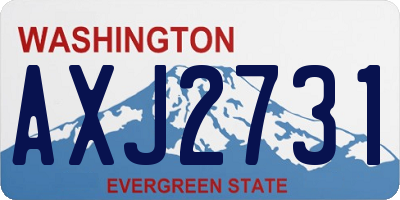 WA license plate AXJ2731