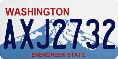 WA license plate AXJ2732