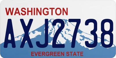 WA license plate AXJ2738