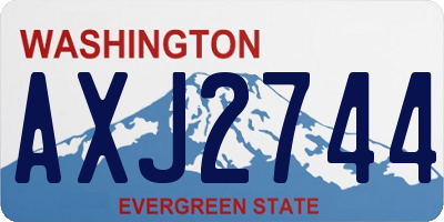 WA license plate AXJ2744