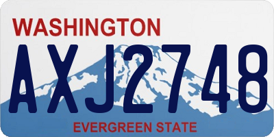WA license plate AXJ2748
