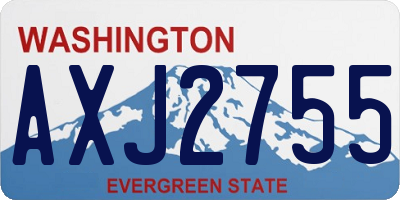 WA license plate AXJ2755