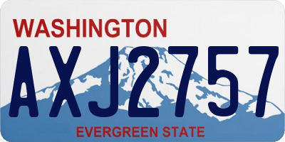 WA license plate AXJ2757